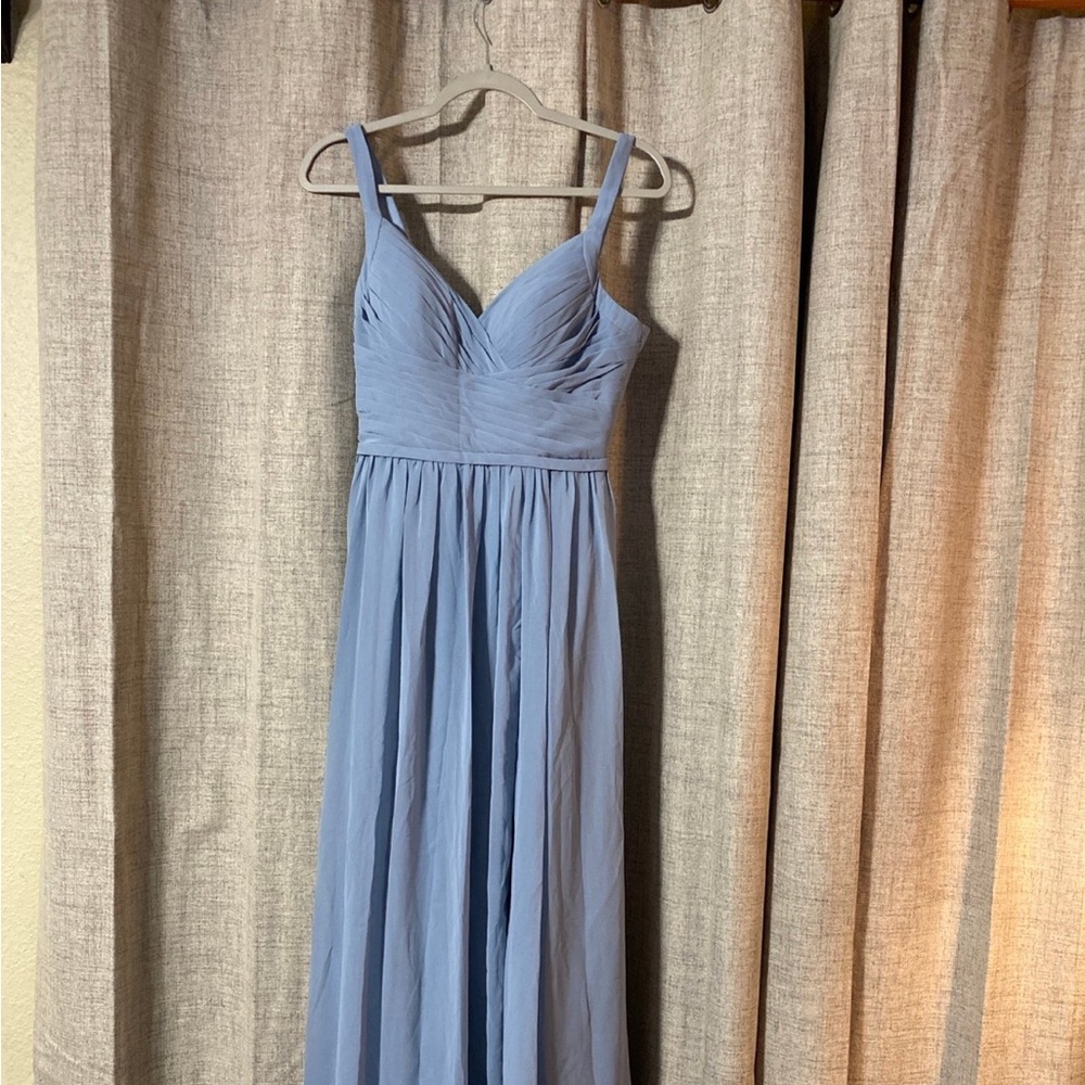 Azazie Chanel Blue Maxi Dress
